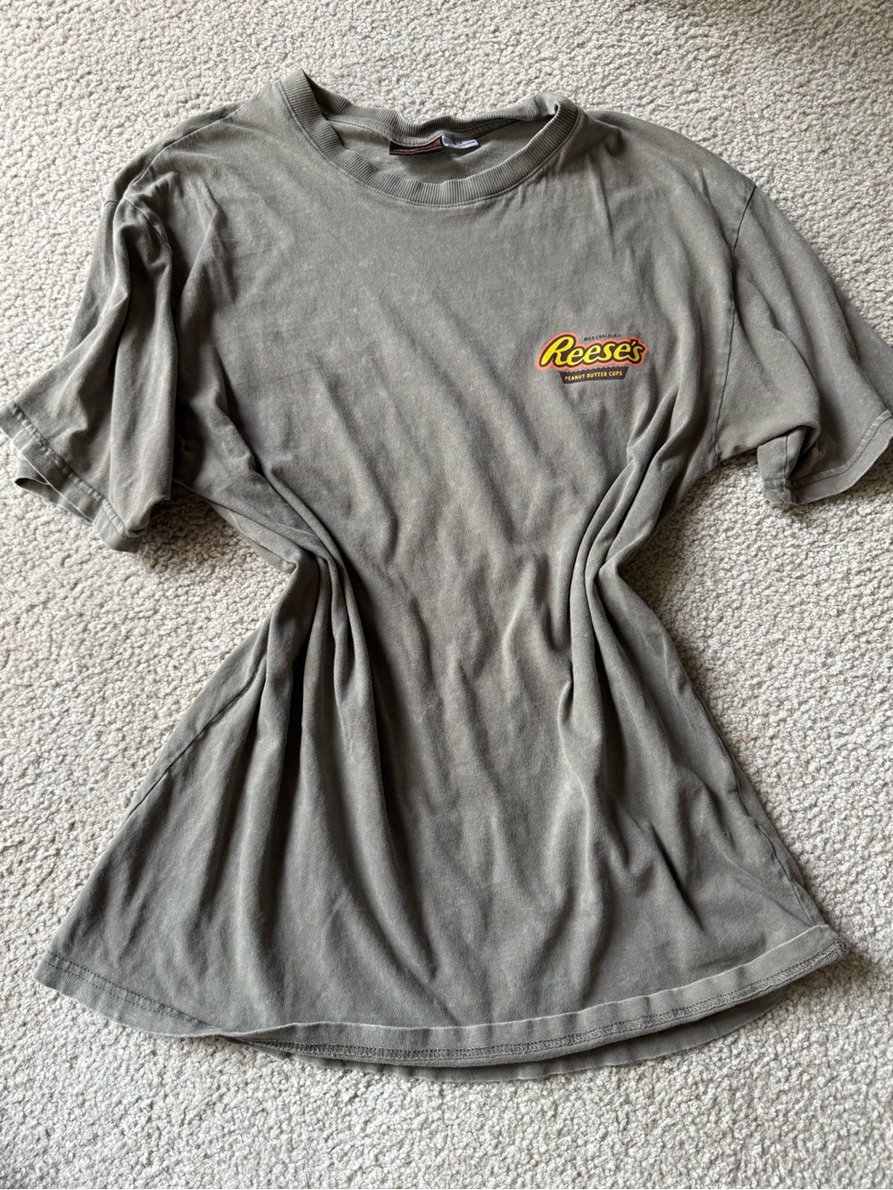 Herschel Supply Company Olive Green Tee with Yellow Logo oversized t-shirt